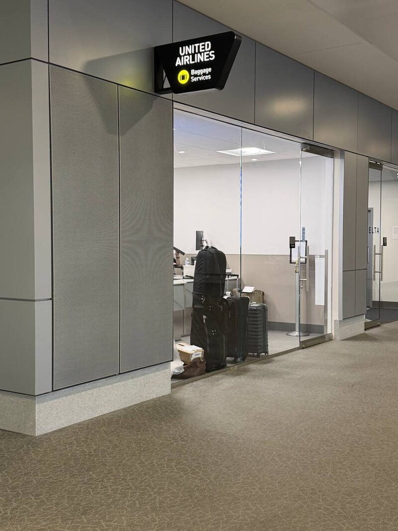 Bags at United Baggage Services. the start of the adventure